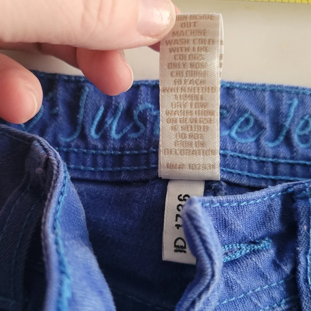 Justice NWOT Premium Stretchy Straight Leg Blue Denim Jeans Size 12 Slim Girls